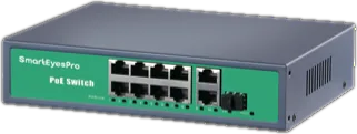 Switch PoE chuyên dụng CCTV GC-Q821B — 8 cổng PoE + 2 Uplink + 1 SFP
